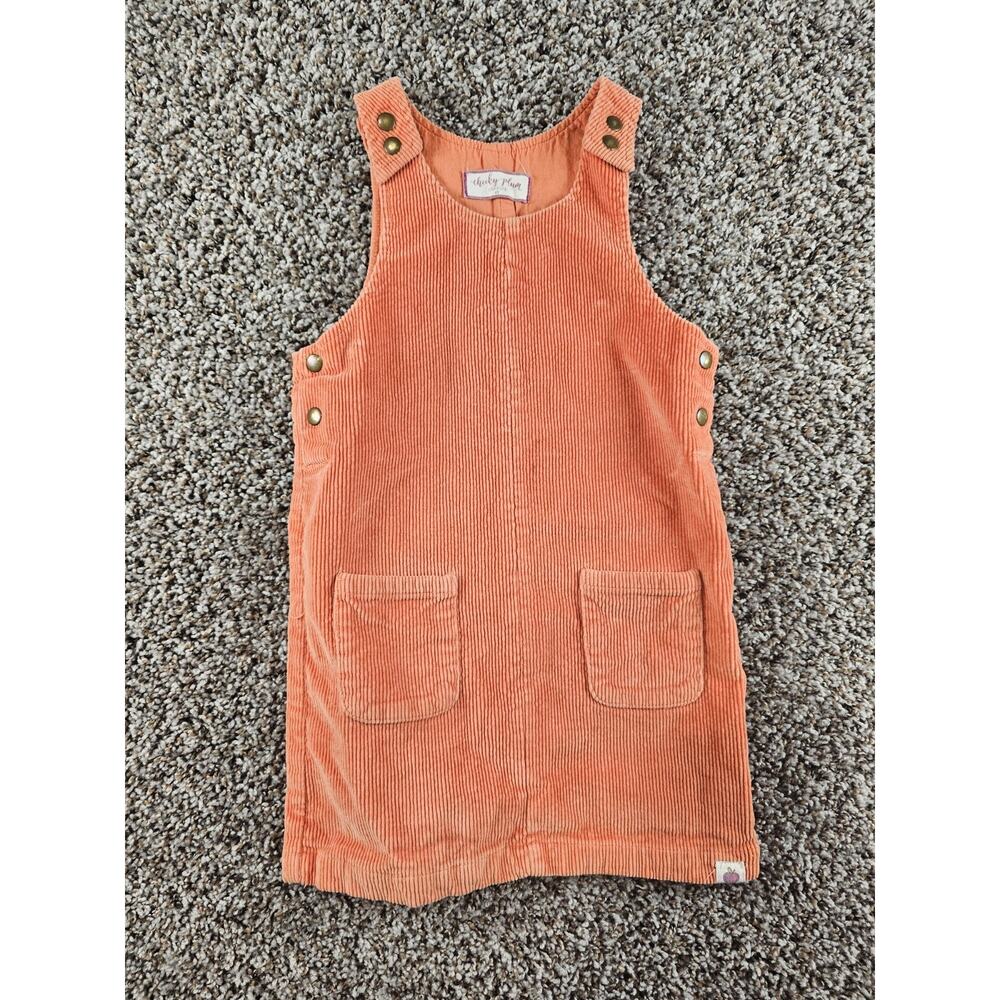 Cheeky Plum Clothing Girls Sz 6 Jumper Dress Orange Corduroy Autumn